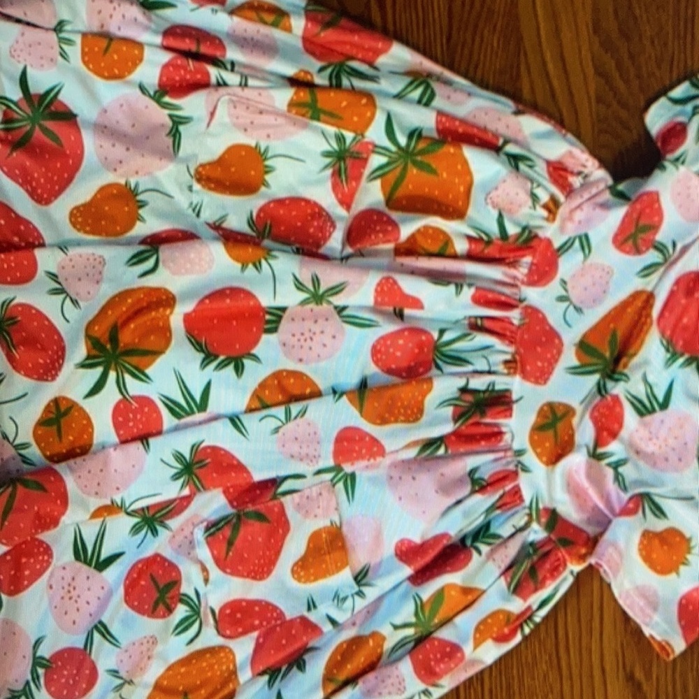 Floral orange pleated sundress